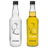 Fľaša 500 ml s uzáverom na závit, potlač Cytrynówka