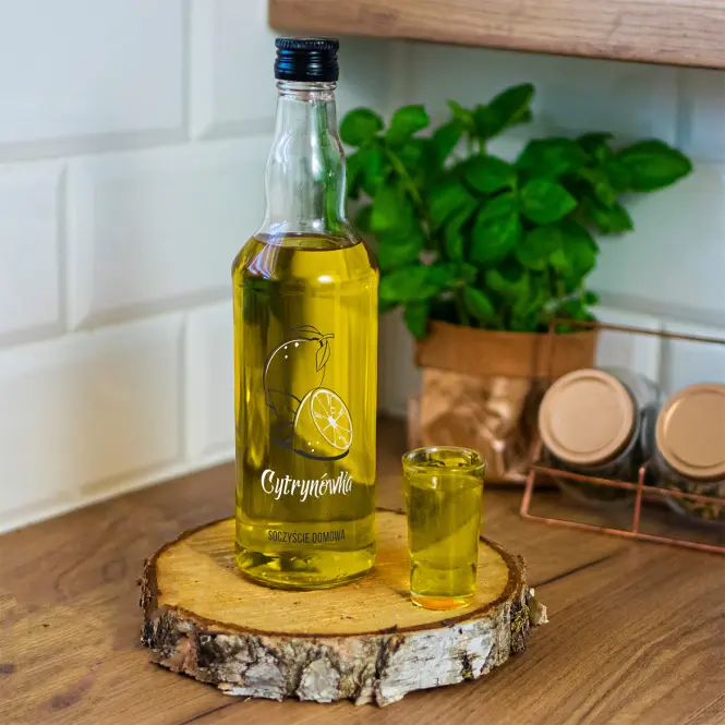 Fľaša 500 ml s uzáverom na závit, potlač Cytrynówka,4