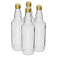 Fľaša 700 ml na alkohol s uzáverom na závit - 4 ks