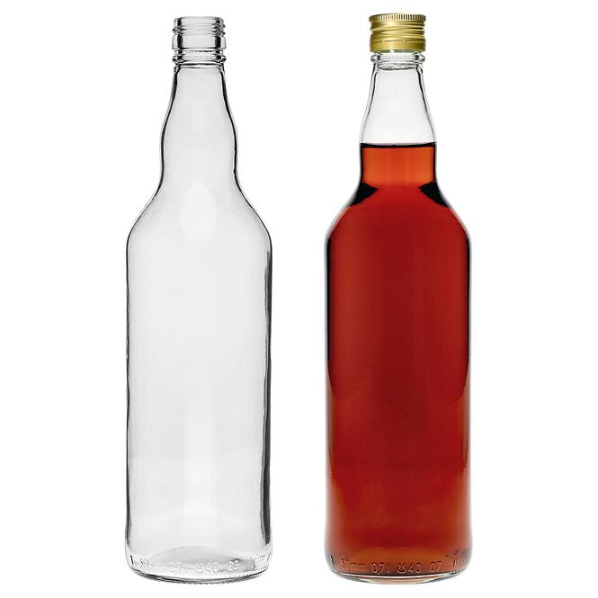 Fľaša 700 ml na alkohol s uzáverom na závit - 4 ks