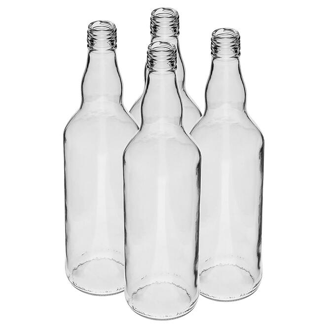 Fľaša 700 ml na alkohol s uzáverom na závit - 4 ks