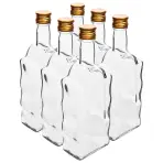 Fľaša kláštorná 500 ml s uzáverom na závit, biela  - 6 ks
