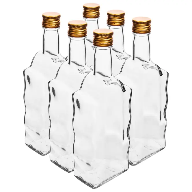 Fľaša kláštorná 500 ml s uzáverom na závit, biela  - 6 ks