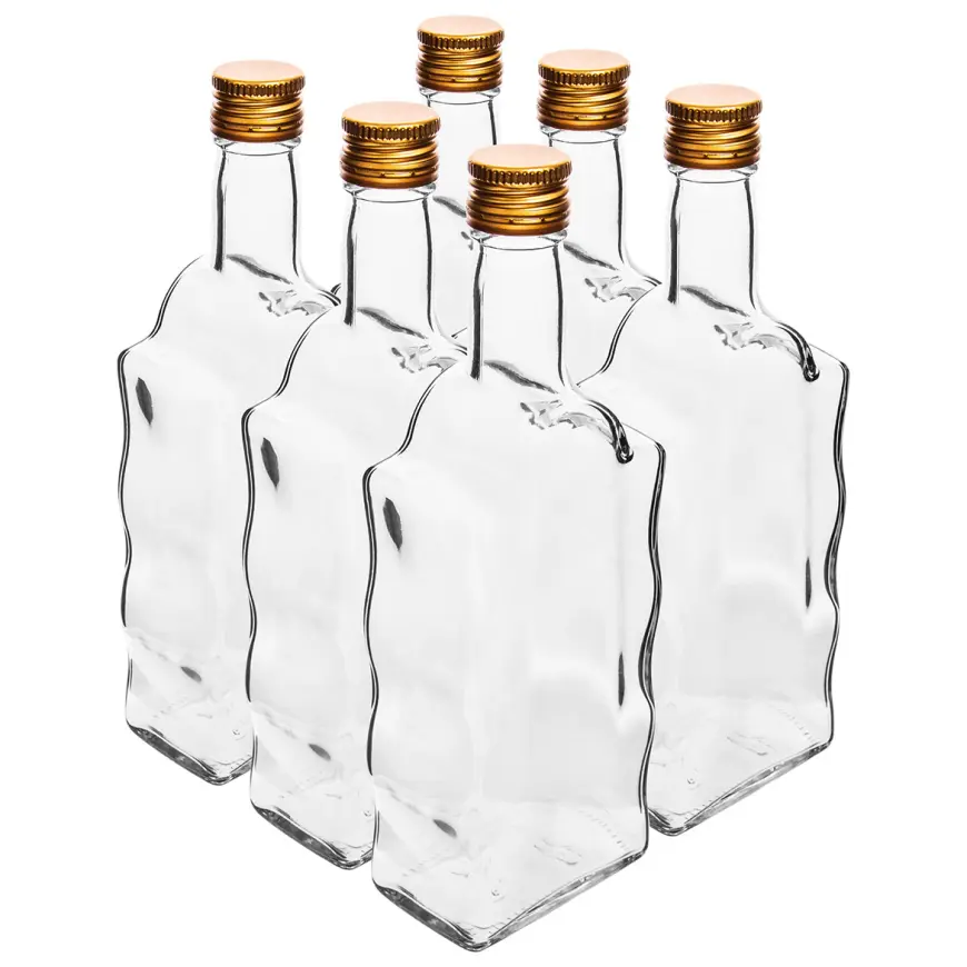 Fľaša kláštorná 500 ml s uzáverom na závit, biela  - 6 ks