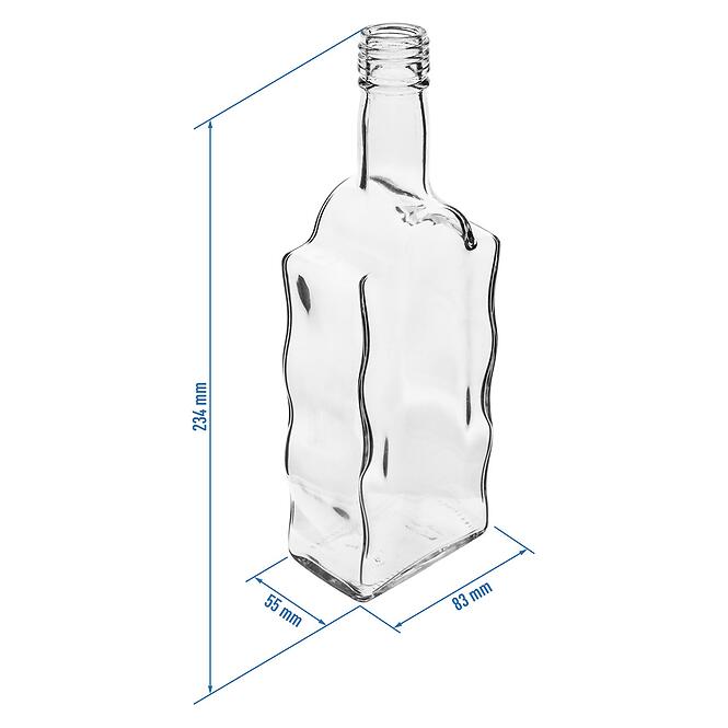 Fľaša kláštorná 500 ml s uzáverom na závit, biela  - 6 ks