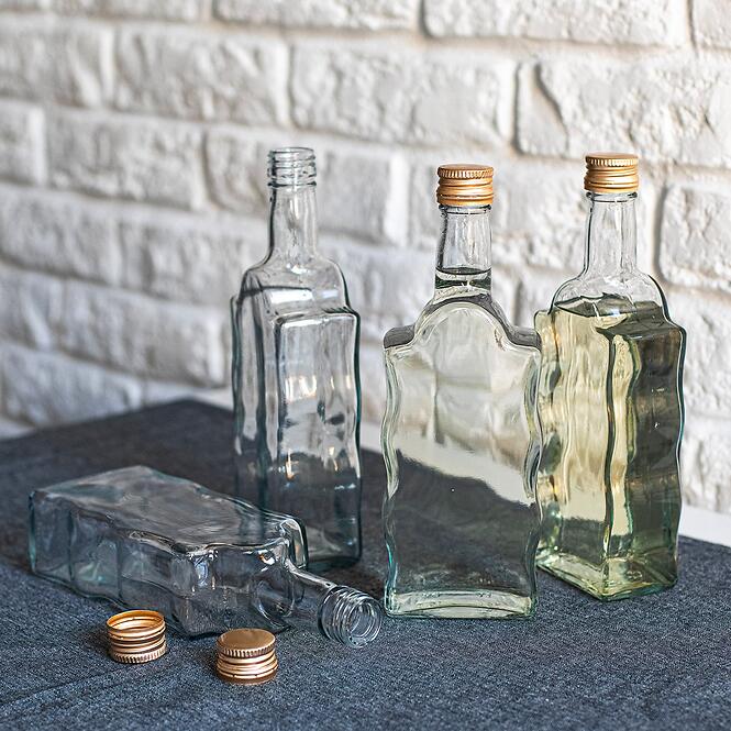 Fľaša kláštorná 500 ml s uzáverom na závit, biela  - 6 ks