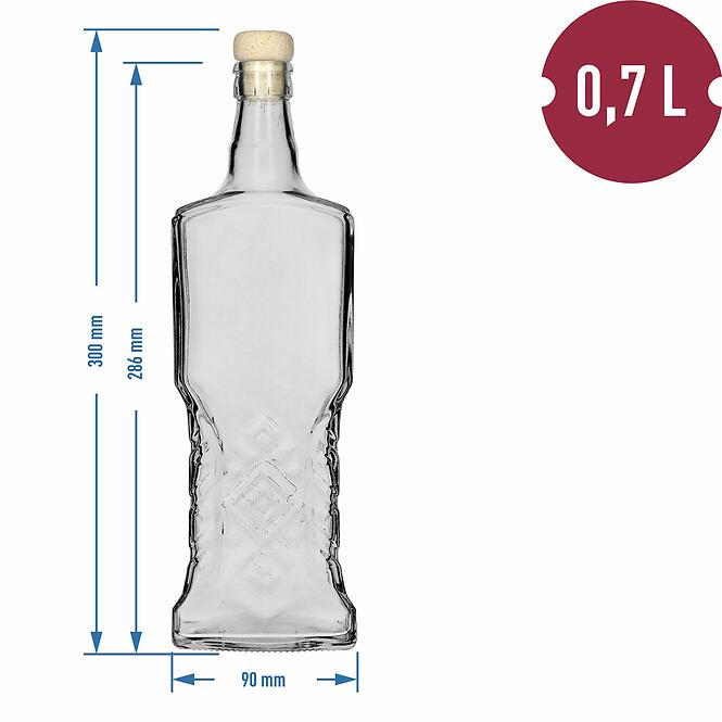 Fľaša ukrajinka 700 ml s korkom