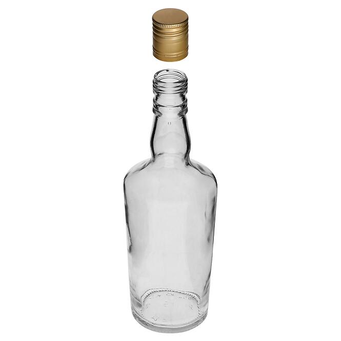 Fľaša na whisky 500 ml s uzáverom na závit