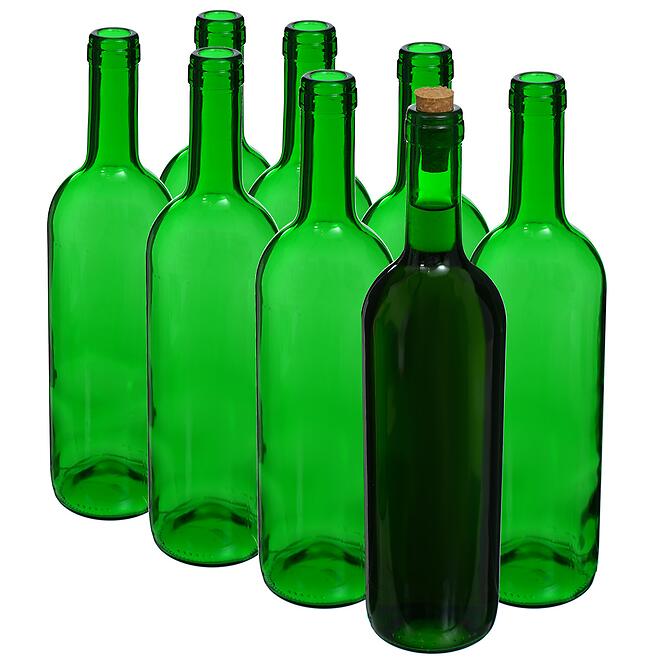 Fľaša na víno 0,75 l, 8 ks