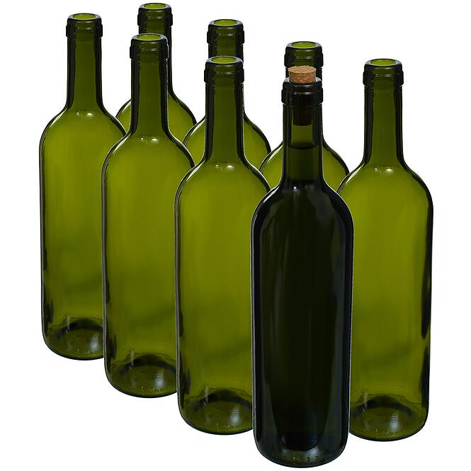 Fľaša oliva 750 ml na víno bordeaux - 8 ks
