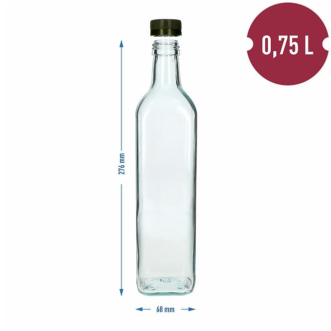 Fľaša sklenená 750 ml marasca