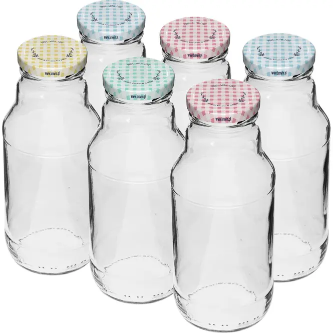 Fľaša na šťavu 330 ml s uzáverom na závit fi43 - 6 ks
