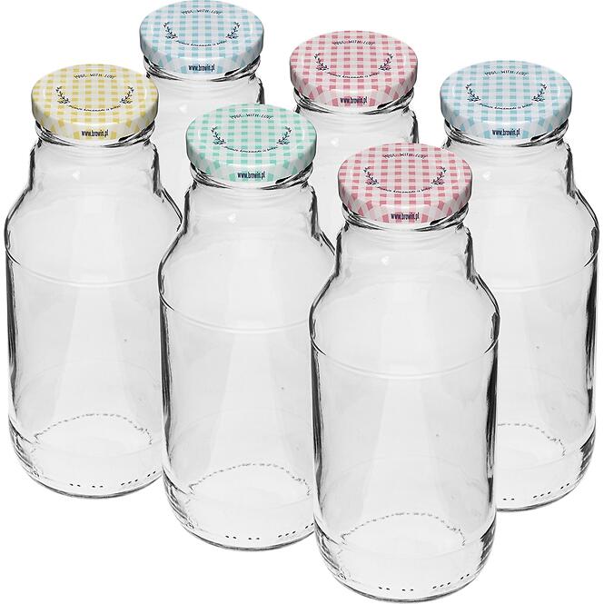 Fľaša na šťavu 330 ml s uzáverom na závit fi43 - 6 ks
