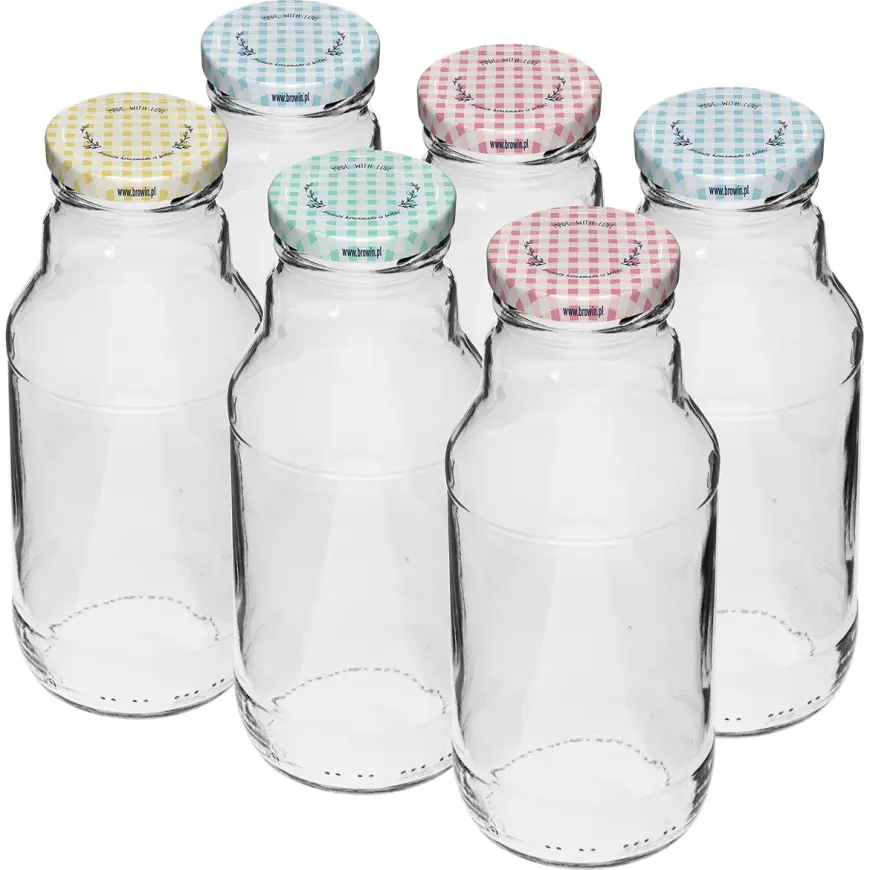 Fľaša na šťavu 330 ml s uzáverom na závit fi43 - 6 ks