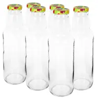 Fľaša na šťavu 750 ml s uzáverom na závit, fi43 - 6 ks