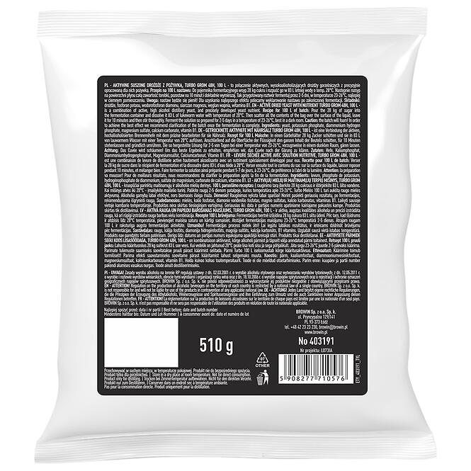 Liehovarnícke kvasnice turbo grom 48h 100 l - 510 g