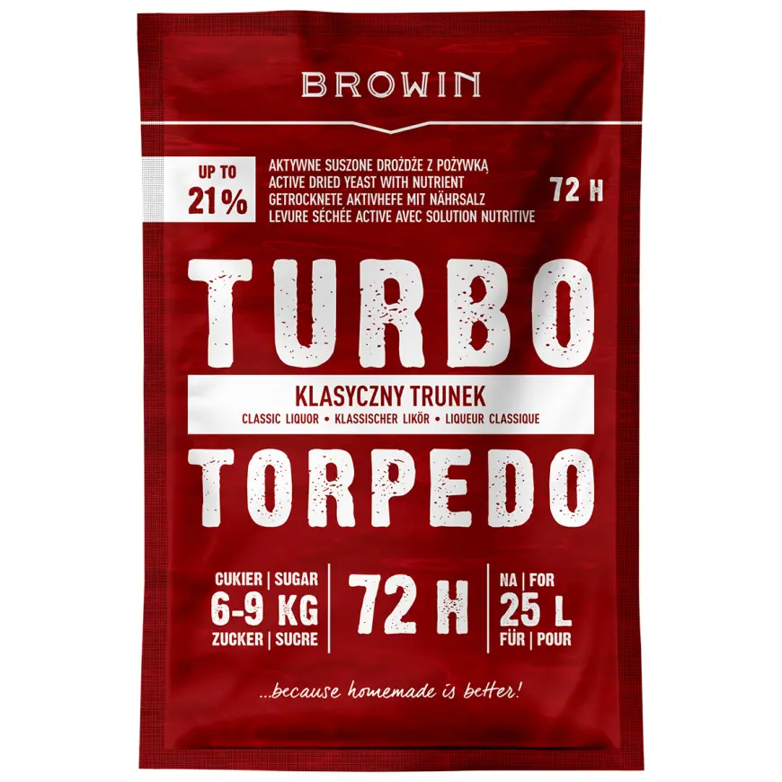 Liehovarnícke kvasnice turbo torpedo 72h 21% - 120 g