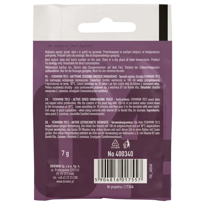 Sušené kvasnice fermivin 7013 - 7g,2