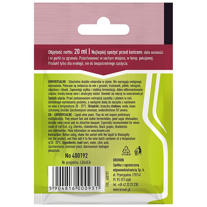 Vínne kvasnice univerzálne bez množenia – 20 ml