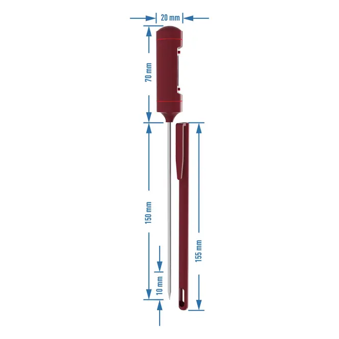 Digitálny kuchynský teplomer LCD (-20/250 °C) červený,4