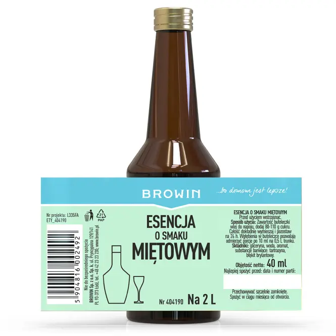 Esencia s príchuťou mäta na 2l - 40 ml,4