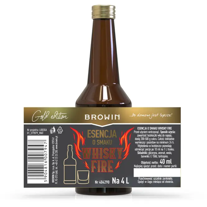 Esencia s príchuťou Whisky Fire na 4 l - 40 ml,4