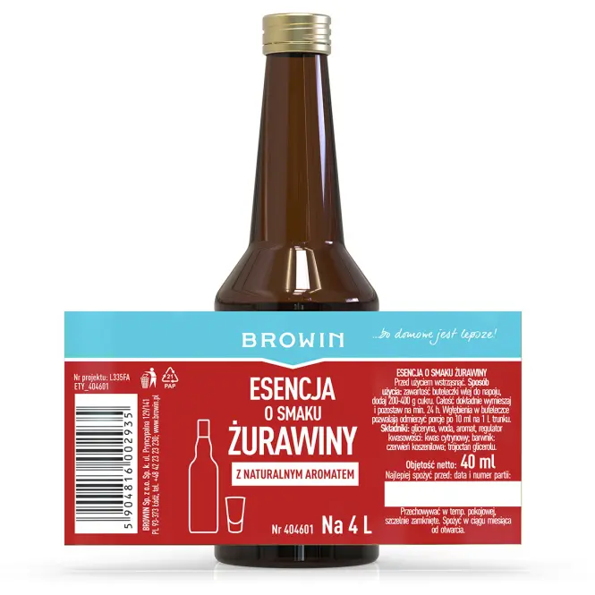 Esencia s príchuťou – brusnica 40 ml