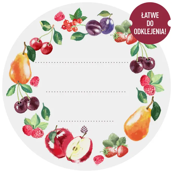 Etikety okrúhle fi 50 mm viečka/zaváraninové poháre - 20 ks