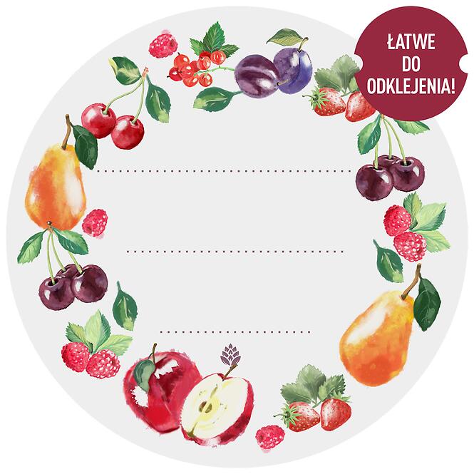 Etikety okrúhle fi 50 mm viečka/zaváraninové poháre - 20 ks
