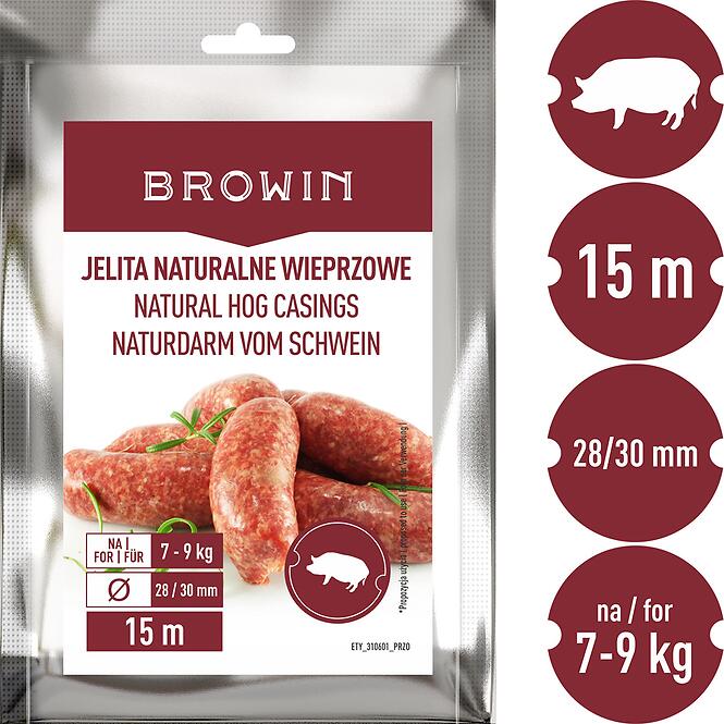Prírodné bravčové črevá – kaliber 28/30mm – 15m