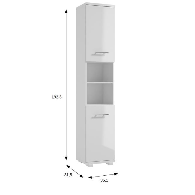 Vysoká skrinka do kúpeľne Bari C35 2D0S DSM biela