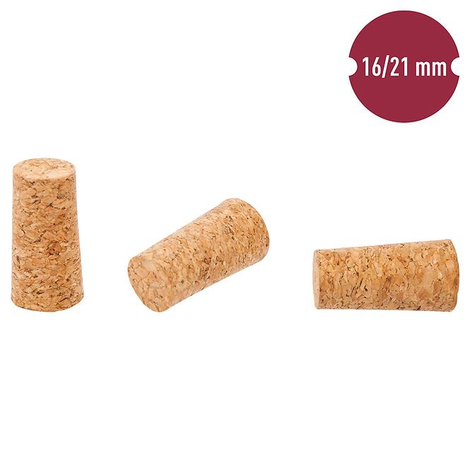 Korková zátka kónická 16/21mm - aglomer. - 100 ks