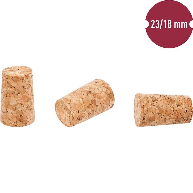 Korková zátka kónická fi18/23mm - aglomer. - 10 ks