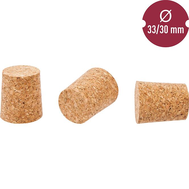Korková zátka kónická fi30/33mm - aglomer