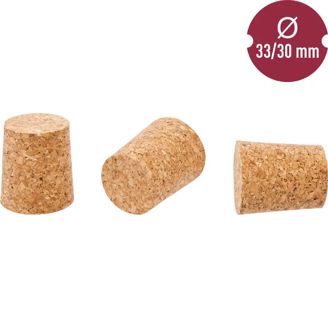 Korková zátka kónická fi30/33mm - aglomer,2