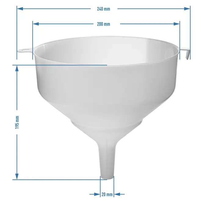 Plastový lievik fi20 cm do demižónov