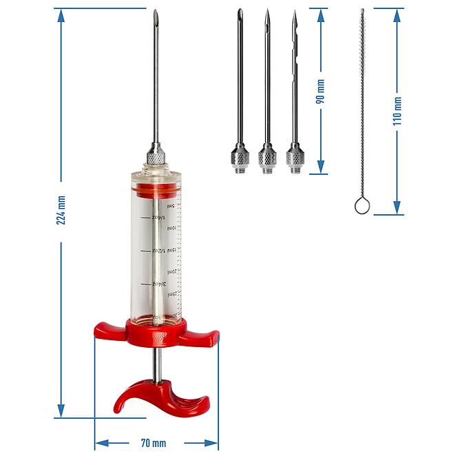 Marinovací injektor na mäso 30 ml + 3 ihly + čistič