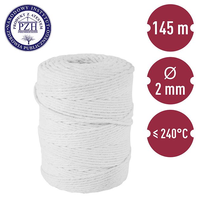 Bavlnený špagát na údenie biely (240 °C) – 250 g