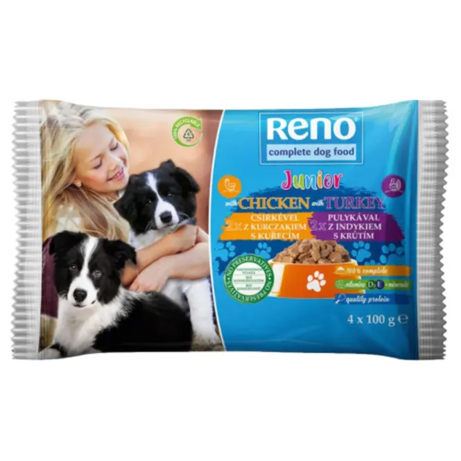 Reno Pockets pre psov kura-moriak 4x100 g junior