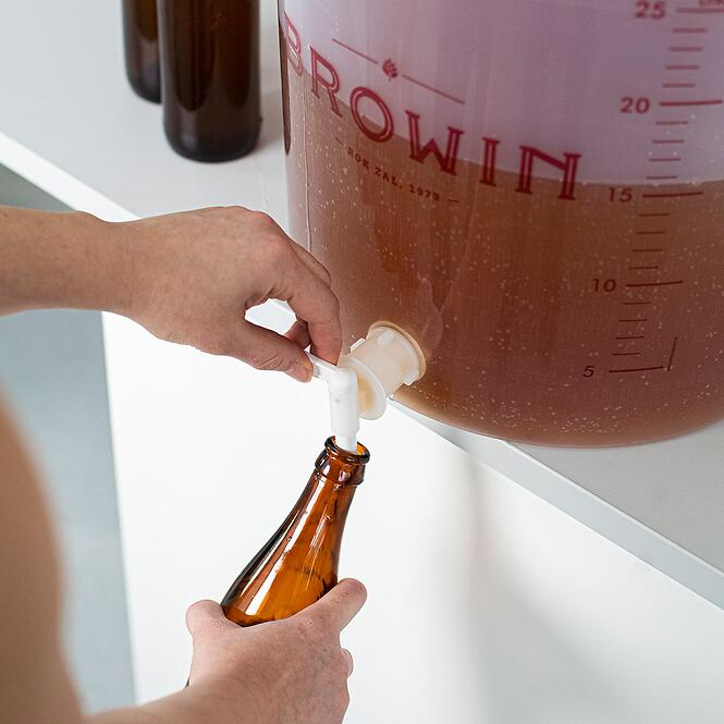 Fermentačná nádoba priehľadná 30 l s potlačou + kohútik + veko