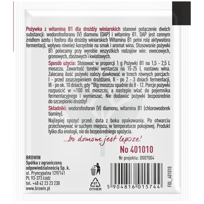 Výživa do vína s vitamínom b1 - 10 g