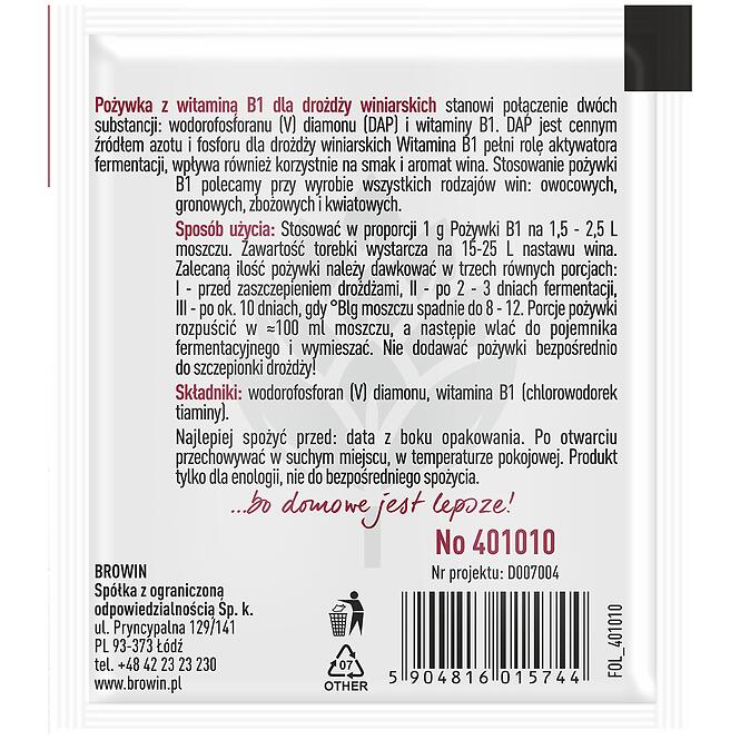 Výživa do vína s vitamínom b1 - 10 g
