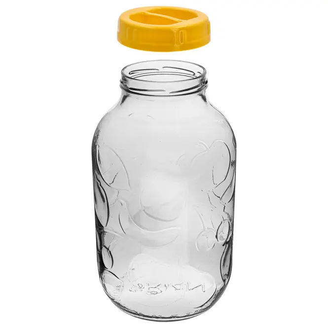 Sklenený pohár to 5 l s viečkom Browin s úchytom,3