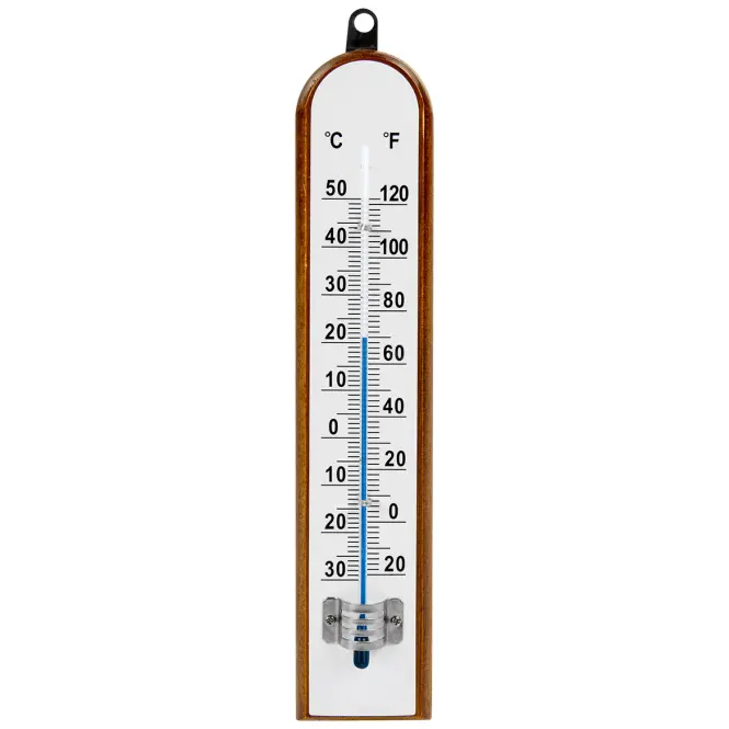 Izbový teplomer s bielou stupnicou (-30/50 °C) 20 cm