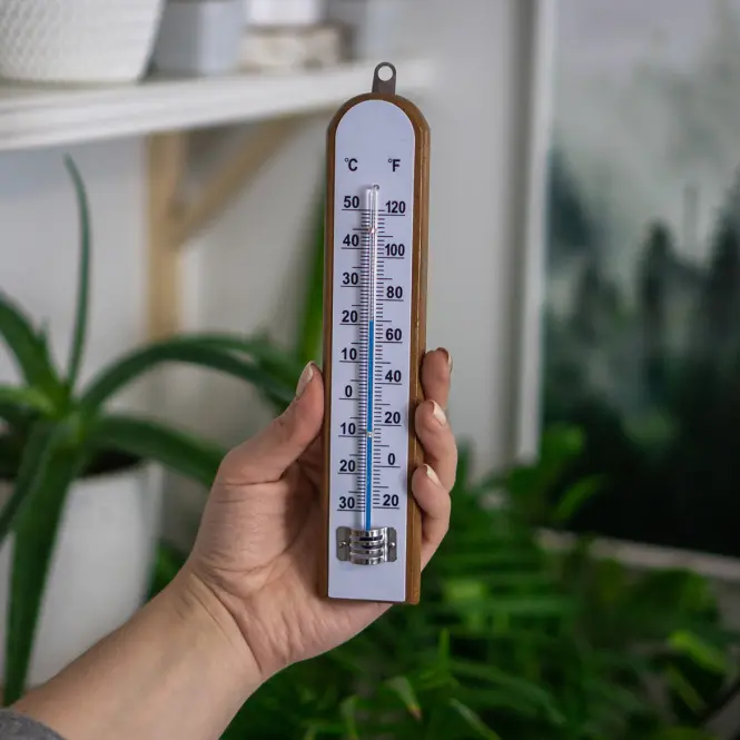 Izbový teplomer s bielou stupnicou (-30/50 °C) 20 cm,6
