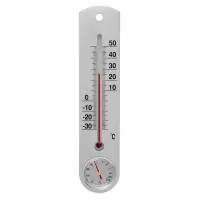 Univerzálny teplomer. S vlhkomerom, strieborný (-30/50 °C) 25 cm