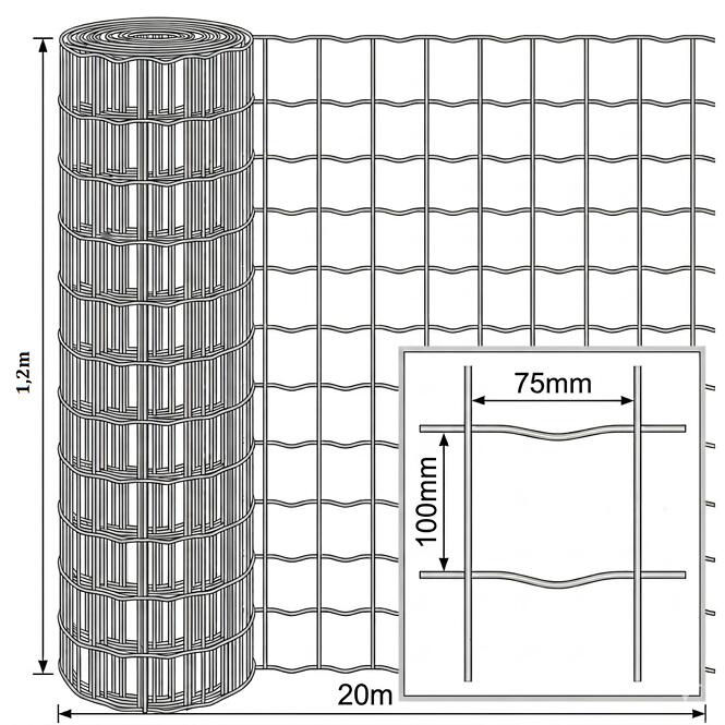 Zváraná sieťovina 1,2x20 m 100x75 zelená GME1220G