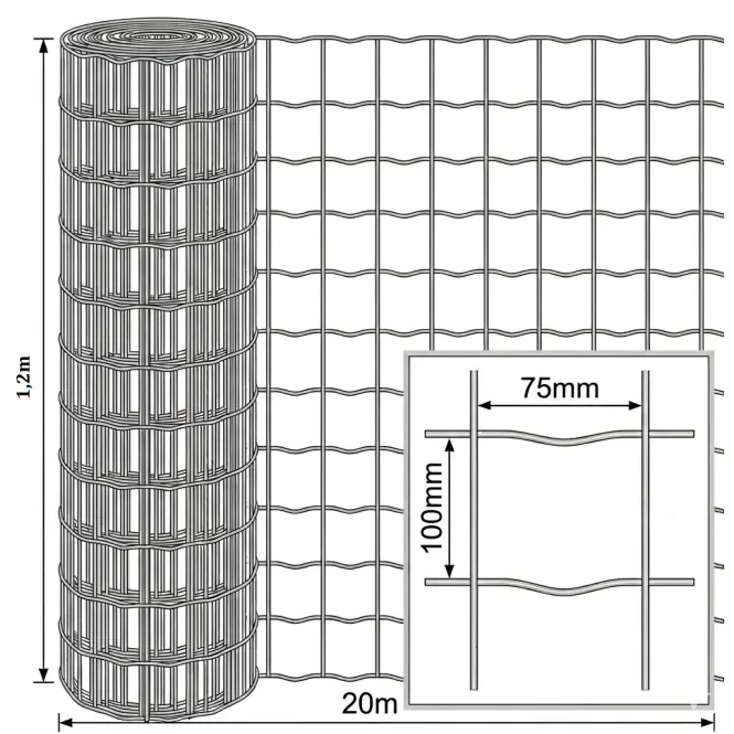 Zváraná sieťovina 1,2x20 m 100x75 zelená GME1220G,3