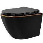 Závesná WC misa Carlo Min Tornado Black Gold Edge