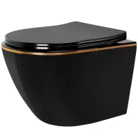 Závesná WC misa Carlo Min Tornado Black Gold Edge